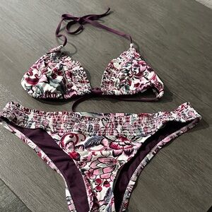 Mossimo Supply Co. Pink and White Floral Bikini